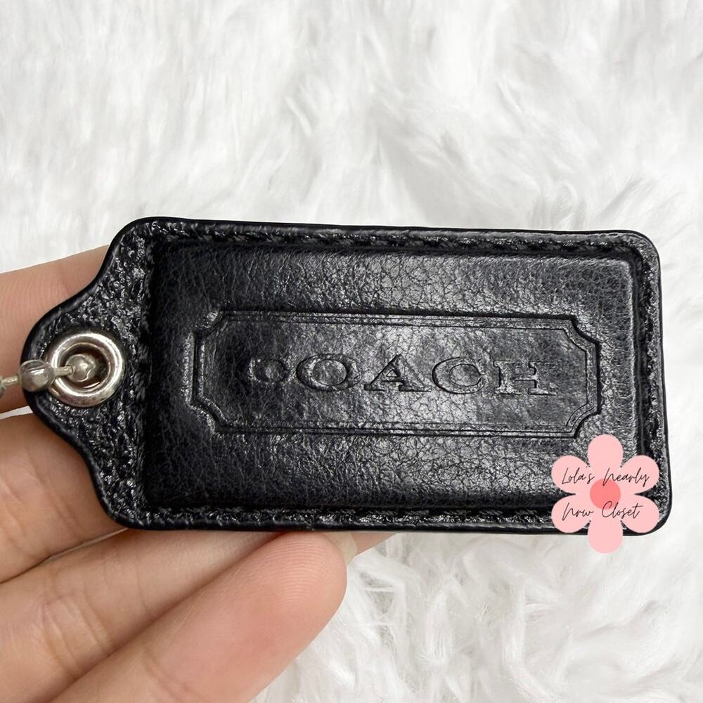 2” COACH Black Fob Bag Charm Hang tag Hangtag
